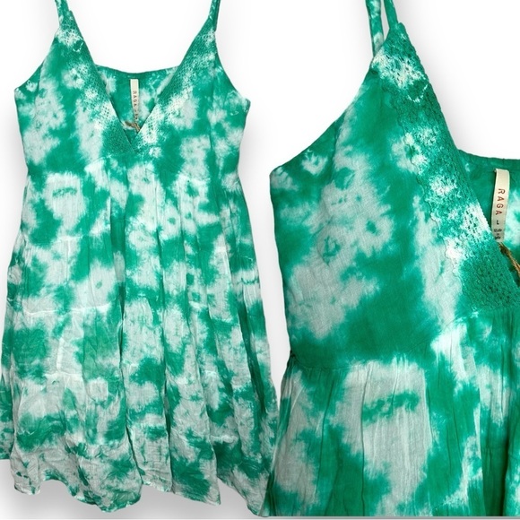 RAGA Dresses & Skirts - NWT RAGA X Anthropology Tie Dye Pintuck Babydoll Mini Dress Size Large